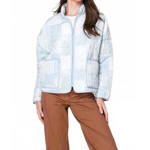 NEW 26 INTERNATIONAL patchwork quilted jacket in blue patch